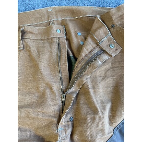 Carhartt Mens Double Front Dungaree WU146 Work Pants 42x30 Brown & Tan - Picture 8 of 12